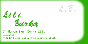 lili burka business card